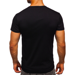 เสื้อยืดพิมพ์ลายสีดำสำหรับผู้ชาย แฟชั่นเจอร์ซีย์ ผ้าฝ้าย 100% 220 กรัม เสื้อยืดดีไซน์เนอร์แบบอัดแน่น หมายเลขรุ่น - Product Image 2