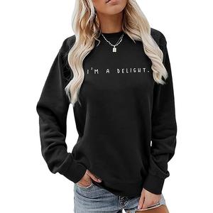 Nueva llegada servicio OEM de manga larga cuello redondo hombro pendiente impreso cómodo casual sudadera de mujer de Bangladesh - Product Image 4