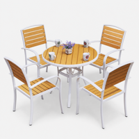 Tables et chaises d'extérieur en aluminium, mobilier de patio, design pastoral anti-corrosion, ensembles de jardin multifonctionnels pour repas