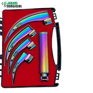 ชุดเครื่องมือส่องกล่องเสียงแบบใยแก้วนำแสงสำหรับการดมยาสลบ พร้อมใบมีดเคลือบหลายชั้นในกล่องพลาสติก - Product Image 1