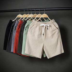 Shorts de bain pour hommes, nouvelle collection été, taille haute, fermeture à cordon élastique, séchage rapide, respirant, léger, coupe ample, polyester - Product Image 1