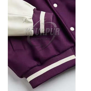 Haute qualité coton brodé poids lourd mode décontracté bouton vers le bas Bomber vestes hommes Varsity Baseball veste pour hommes - Product Image 5