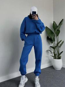 Survêtements personnalisés poids lourd pour femmes Sweat à capuche zippé surdimensionné en coton Ensemble de pantalons de survêtement Ensemble de survêtements pour femmes - Product Image 4