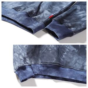 ผู้ผลิตโลโก้ตามสั่ง ODM เสื้อฮู้ดดี้ผู้ชายผ้าฟลีซหนา 300 กรัม ย้อมสีแบบ Tie Dye ผ้าฝ้าย 100% สำหรับฤดูหนาว ล้างสีแบบ Acid Wash มีกระเป๋า - Product Image 2