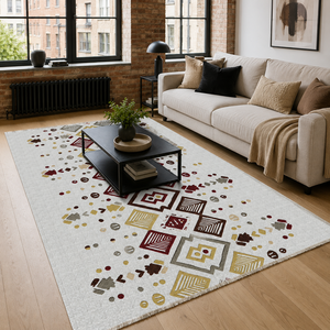 <b>Rug</b> Weavers RW7059 Aegean Gold <b>Tribal</b> Washable <b>Rug</b> Dropshipping Wholesale Washable Chenille 10 Sizes - Product Image 1