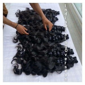 Extensiones de cabello baratas, sin procesar, ondulado natural, indio, humano, virgen, sin procesar, sin enredos, alineadas, la mejor oferta - Product Image 1