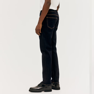 Jeans de mezclilla para hombre High Street, transpirables, de corte regular con lavado desgastado y logotipo personalizado, decoración de bolsillo de fácil cuidado - Product Image 2