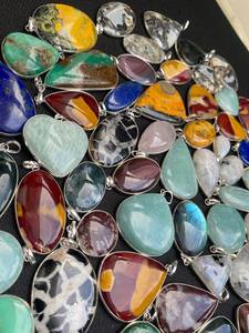 จี้เงินสเตอร์ลิง925ทึบอัญมณีแฟชั่นคริสเตียนแบบหลวมหลายสีเขียวเข้มธรรมชาติ - Product Image 5