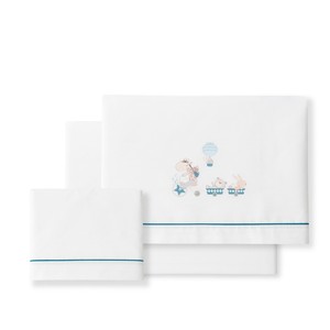 Juego de Ropa de Cama para Cuna de 3 Piezas con Diseño de Jirafa, 70x140, 100% Algodón, Sábana para Bebé con Patrón Tejido - Product Image 1