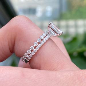 แหวนหมั้นแบบโซลิแทร์ตัดสีเขียวมรกต14K สีเหลืองทองแหวนแต่งงาน IGI ได้รับการรับรองจากแล็บ2.01CT - Product Image 2