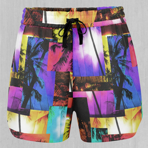 Short de bain femme écologique taille haute imprimé plage short femme durable évacuation de l'humidité séchage rapide respirant sublimé short de bain - Product Image 4