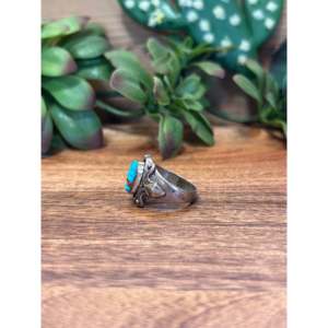 Bague pour homme en argent sterling, objet culturel Navajo, turquoise et corail, taille 10,75 - Product Image 4