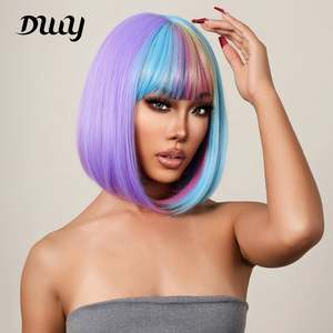 Sophia-DWY Premium High Quality Small Cap Size Synthetic <b>Wig</b> 30-32 Inches Loose Wave & Braids Style with Bangs Fiber Material - Product Image 2