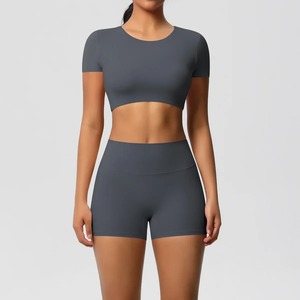 Survêtement d'entraînement pour femmes Premium nouveau coton respirant 2 pièces ensemble haute qualité décontracté Gym Yoga tenue pour le printemps imprimé - Product Image 4