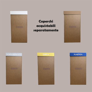 2 Pcs Brown Bottom Self-Erecting <b>Paper</b> <b>Waste</b> <b>Bin</b> 38x38H77 cm for Recycling - Product Image 4