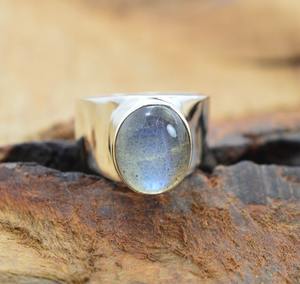 925 bague en argent Sterling Labradorite pierre argent Spinner bague à la main Labradorite bijoux en argent pierres précieuses femmes bague - Product Image 2