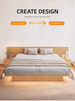 Ensemble de lit double moderne et luxueux de grande taille Meubles en bois massif pour hôtel appartement chambres à coucher