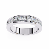 Bague de fiançailles et de mariage en or massif 14 carats avec diamant de laboratoire CVD taille princesse classique serti à griffes, certifié IGI