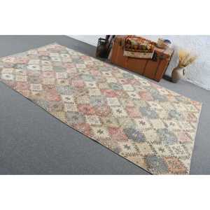Grand tapis turc vintage 5,4x9,6 pieds, tapis gris rose à motifs floraux - Product Image 2