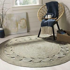 Tapis personnalisé en jonc de mer abstrait de grande taille, fait à la main, design minimaliste, beige et noir, pour la décoration intérieure des hôtels, nouveaux paillassons plats - Product Image 5