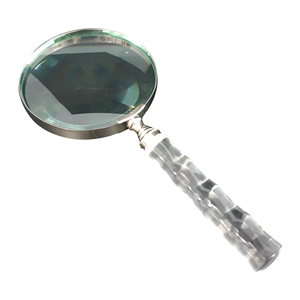 แว่นขยายทองเหลืองชุบเงินพร้อมที่จับโครเมียมและอะคริลิคสำหรับการทดสอบการซูม - Product Image 2