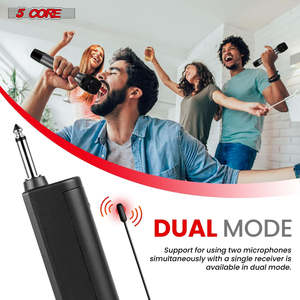 5Core <b>Wireless</b> <b>Microphone</b> Pair UHF Handheld Microfonos Inalambricos Cordless Mic - Product Image 2