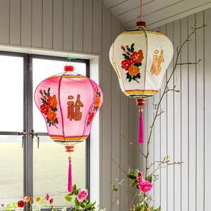 Linterna de seda de bambú ligera-Decoración fácil de colgar, múltiples estilos VIET FARGIMEX - Product Image 2