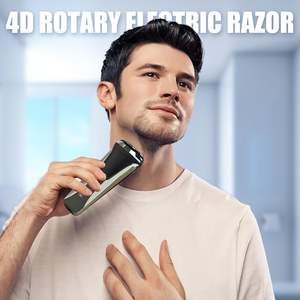 Afeitadora Eléctrica Rotativa 4D Inalámbrica para Hombre, Resistente al Agua IPX7, Recargable por USB, Uso en Seco/Húmedo para Cara y Barba, 3 en 1, Repuesto Lavable - Product Image 4