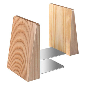 Soporte único de madera hecho a mano para libros, sujetalibros de madera y acero, soportes para libros, regalo para libros, extremos de libros de madera para escritorios - Product Image 2