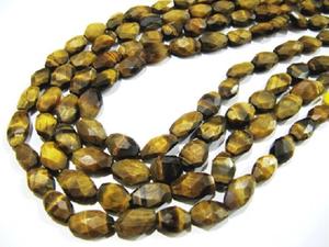 ลูกปัดพลอยตาเสือธรรมชาติขนาด7x9มม. 8X12มม. ทำจากวัสดุหินยาว13นิ้ว - Product Image 2