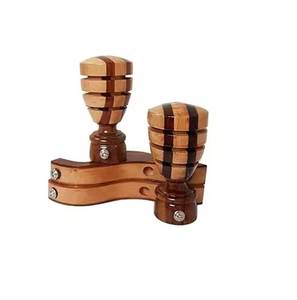 Vente chaude en bois solide support de rideau embouts 2 fleuron et 2 Support tringle à rideau accessoires poteaux pour la décoration intérieure - Product Image 4