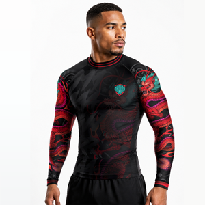 Mawra OEM Rashguard personnalisé à manches courtes, extensible dans 4 directions, impression par sublimation, t-shirt de compression pour hommes, fitness, musculation, entraînement - Product Image 1