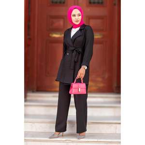 Veste Blazer Hijab Ensemble 2 Pièces Noir - Product Image 4