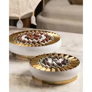 Elegant <b>White</b> Decorative <b>Bowl</b> with Gold Stand Modern Centerpiece Table Decor Fruit <b>Bowl</b> Stylish Accent for Home and Events - Product Image 5