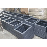 Pot Tanaman Lantai KNT Cuboid 76 Classic White FRP Persegi Fiberglass Anti Pecah Ringan Halus Mengkilap Ukuran Besar Untuk Kebun