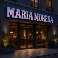 Letrero LED RGB con Garantía de Dos Años Directo de Fábrica, Letrero Luminoso para Tienda, Letrero Comercial