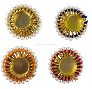 Porte-bougie en métal traditionnel indien fait à la main de haute qualité, modèle PA15, pour la décoration de la maison, festival Diwali, marque IHA - Product Image 4