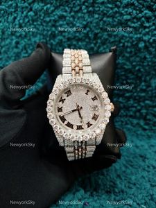 Buss Stainless Steel Luxury Fashion Automatic Movement Iced VVS Moissanite Diamond <b>Watch</b> 41MM Dial Push Button Clasp Men Women - Product Image 2