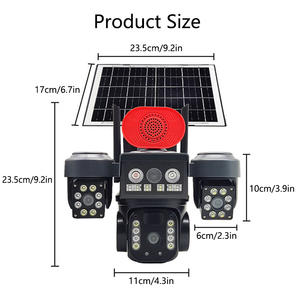 Caméra de sécurité vidéo solaire sans fil PTZ 6MP ICSEE <span class=keywords><strong>Pro</strong></span> 3 objectifs Extérieur WiFi 4G Carte SIM Caméra CCTV solaire - Product Image 2