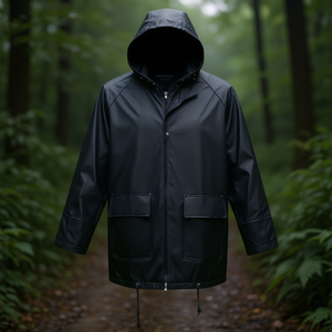 Black ASATEX <b>Raincoat</b> for Protection - Product Image 3