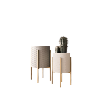 Maceta de Interior con Aspecto Blanco y Soporte Alto de Acero Dorado para Decoración Moderna del Hogar y Espacios de Hostelería - Product Image 1