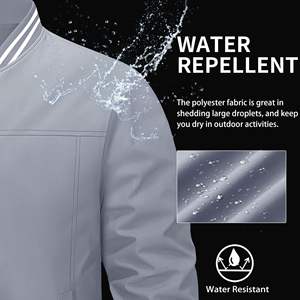 Chaqueta Bomber para Hombre al por Mayor OEM con Cuello Acanalado, Cierre de Cremallera Resistente y Tejido Resistente al Viento, Ideal para Ropa Urbana - Product Image 4