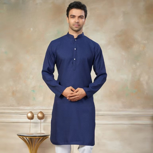 Kurta para hombre de algodón de rayón suave con detalle de botón y bolsillo perfecto para todos los eventos - Product Image 1