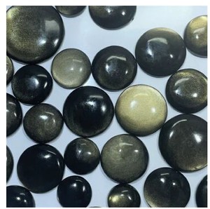 Cabujón de ágata de obsidiana dorada, corte ovalado de 3mm, altura del artículo, piedras preciosas sueltas naturales de alta calidad - Product Image 2