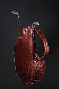 Limited Reddish Brown Color Handmade Leather Golf Bag <b>Stand</b> Personalization LGB-0029 - Product Image 2