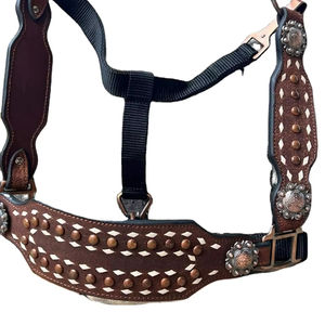 Cuero de calidad superior Bronc Halter Cuero genuino para caballo y Nylon acolchado Horse Halter al mejor precio - Product Image 3