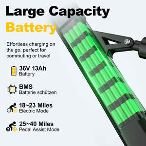 Bicicleta Eléctrica Aairsk de 400W con Motor Trasero y Batería de Litio Oculta de 36V 13Ah, 21 Velocidades, Bicicleta Eléctrica de Montaña - Product Image 5