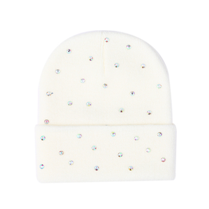 Gorro de Punto de Lana con Pelo de Conejo y Pedrería para Otoño e Invierno, Gorro de Moda para Mujer, Cálido y Cortavientos - Product Image 6