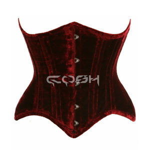 Corset sous-poitrine personnalisé en velours marron, grande taille, amincissant la taille, pour courbes généreuses - Product Image 6