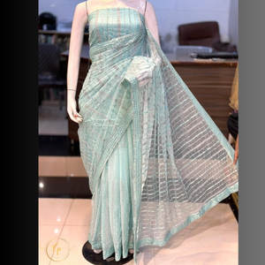 Elegant Black Sequin Anarkali <b>Saree</b> for Party Wedding & Formal Wear | Custom Stitching Available - Product Image 3